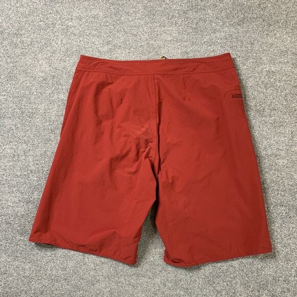 Patagonia Board Shorts Mens 34 Cardinal Nylon Blend Stretch Wavefarer Swim Surf - Picture 9 of 12